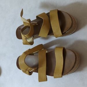 Size 9 Yellow espadrille sandals